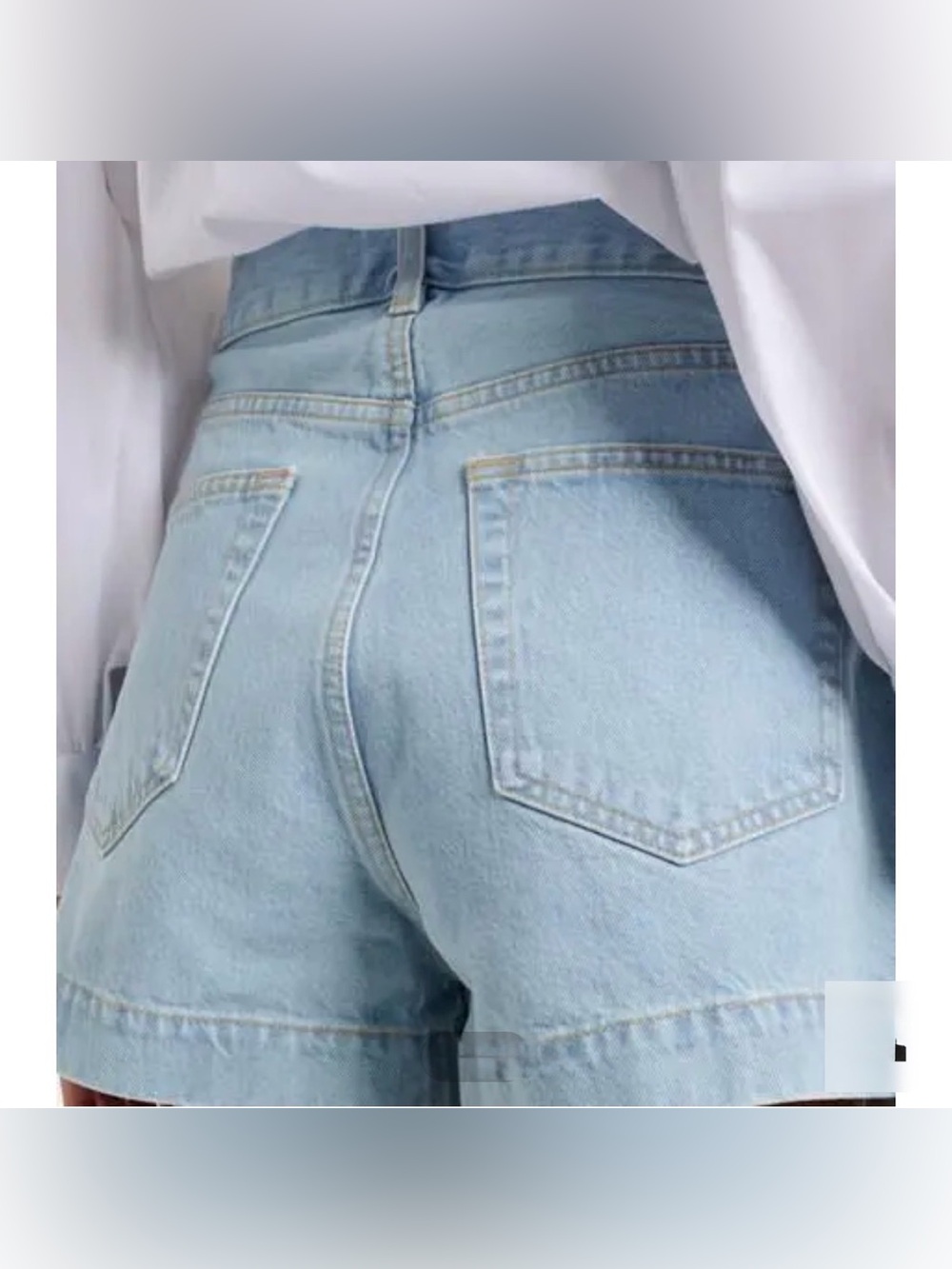 Frame Light Wash Denim High-Rise Shorts - Picture 2 of 9